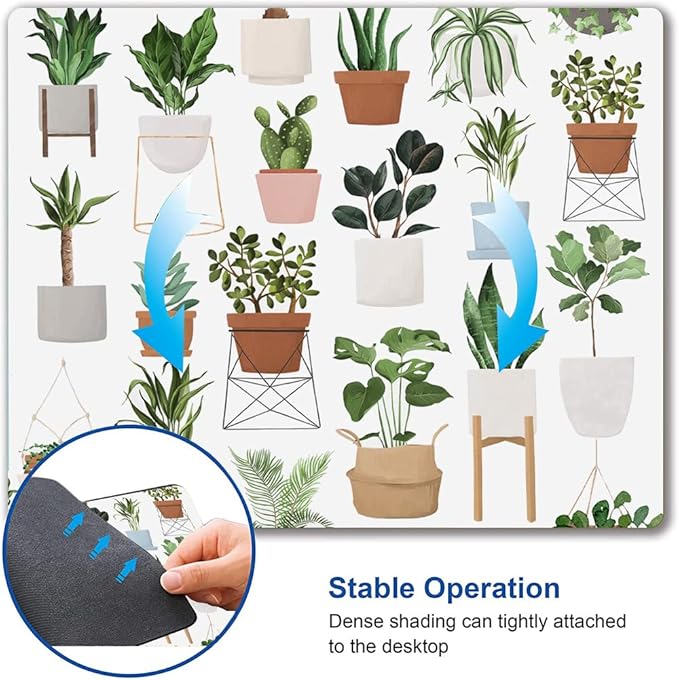 Mouse Pad, Pot Plant Mouse Pad, Mouse Mat Waterproof Non-Slip Rubber Base MousePads