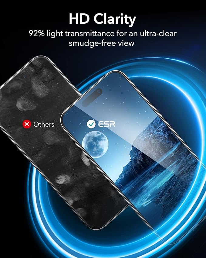 ESR 3 Pack for iPhone 14 Pro Max Screen Protector, [9H Hardness] [Military Grade Shatterproof] Tempered Glass Film with Flawless Fit Tray