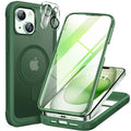Miracase for iPhone 13 Case 6.1'',Full-Body Magnetic Clear Bumper Case with Built-in 9H Tempered Glass Screen Protector,Military Drop Protection Outdoor Phone Case — iPhone 15