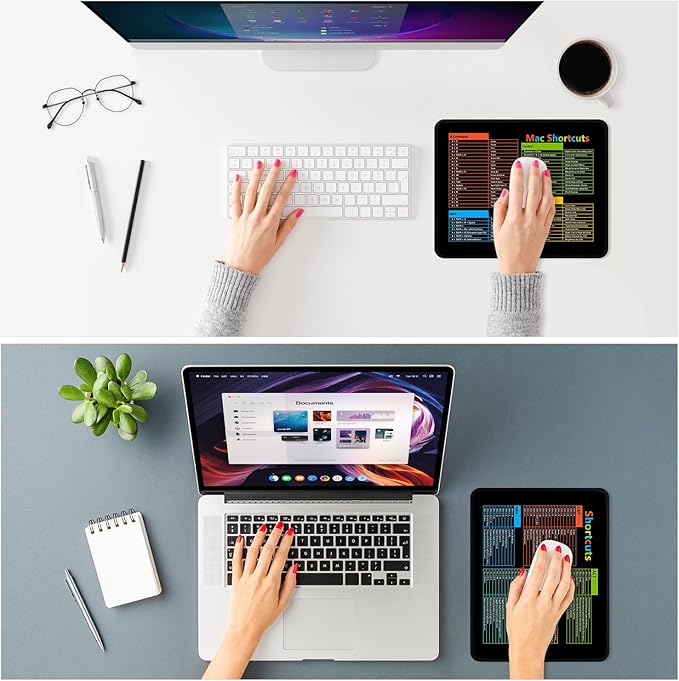 ITNRSIIET Mouse Pad Non-Slip Rubber Base Smooth Surface Stitched Edges Waterproof Durable Compatible with All Mice for Office & Gaming, Desk Accessory, 10.2x8.3x0.12 inch, WinShortcuts