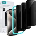 ESR 3 Pack for iPhone 15 Pro Privacy Screen Protector, Anti-spy Tempered-Glass Privacy Screen Protector, Micro-curved Edges, Case Friendly