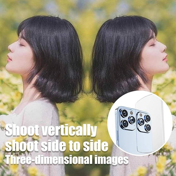Mirror Effect Lens - Capture Stunning Reflections Instantly, Smartphone Camera Mirror Reflection Clip Kit, Adjustable HD Glass Smartphone Photography Flip Mirror, for Travel Photography (White-1Pc)