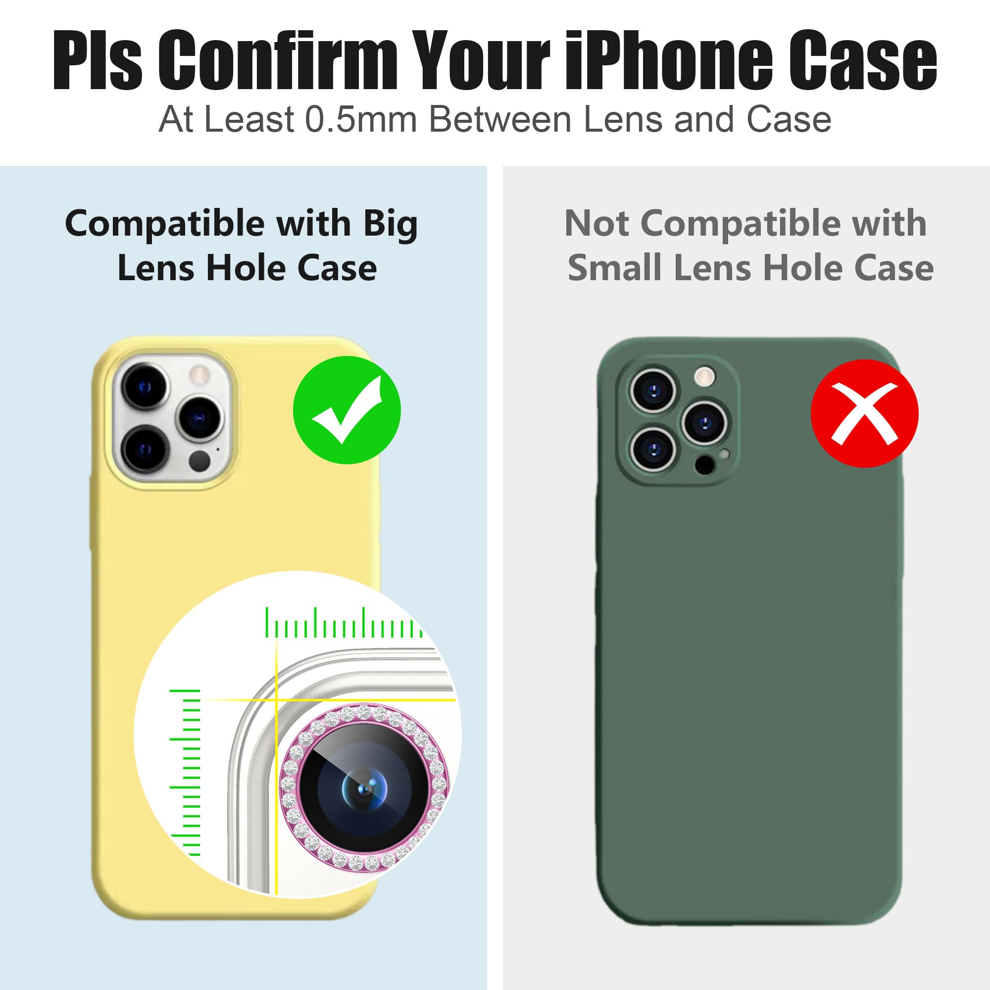 AGVEE 3+3 6 Pack for iPhone 15 Pro & Max Camera Lens Protector Cover