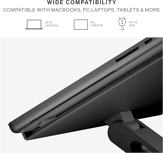 Native Union Desk Laptop Stand – Height Adjustable Ergonomic Computer Stand – Compatible with MacBook Air/Pro, iPad, Dell, HP, Lenovo, Microsoft Surface & Laptops & Tablets Up to 5kg (Sand Stone)