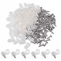 Hicarer 50 Pack R-Type Cable Clip Wire Clamp, Nylon Screw Mounting Cord Fastener Clips with 50 Pack Screws for Wire Management (White,1/2 Inch)