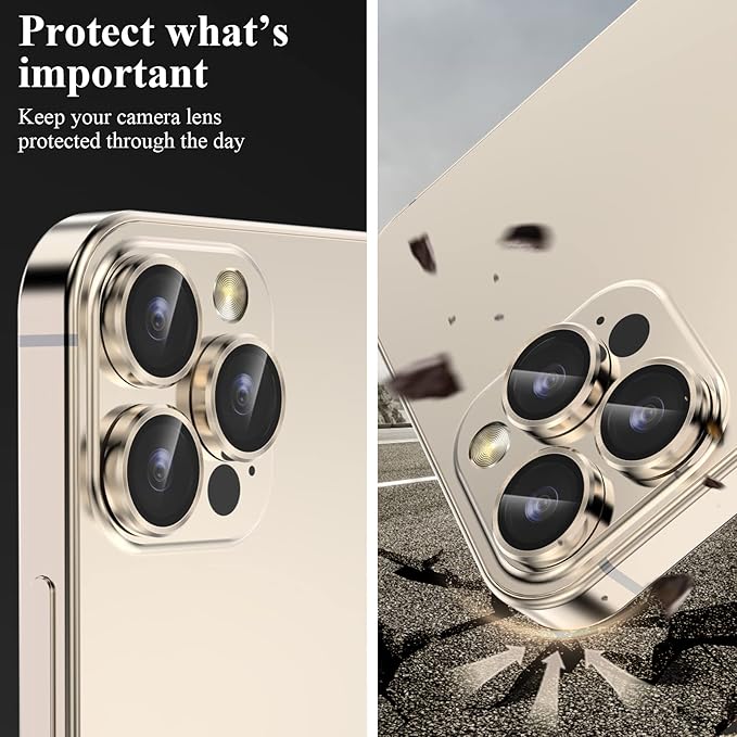 YWXTW Designed for iPhone 14 Pro Max Camera Lens Protector, for iPhone 14 Pro Camera Lens Protector, Individual Metal Anti Scratch HD Clear Case Friendly Tempered Glass Camera Cover, 1 Set