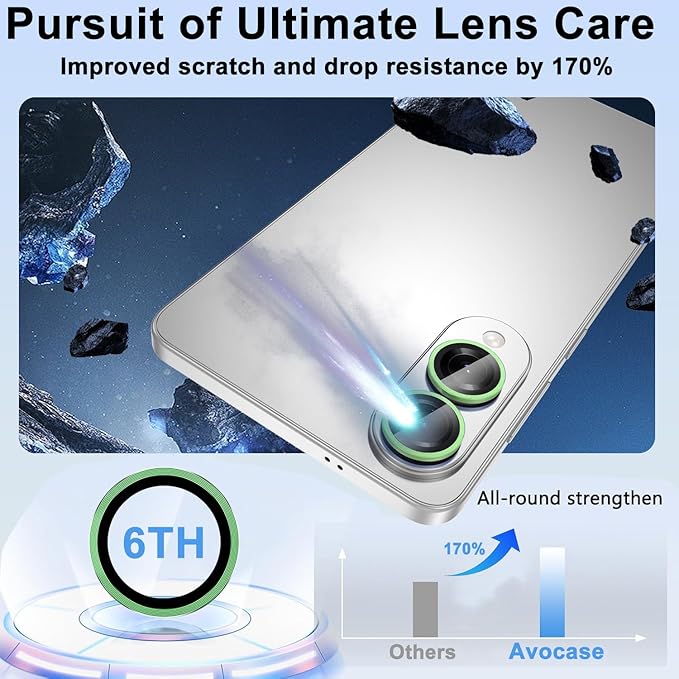 for Samsung Galaxy S25 Edge Camera Lens Protector, Individual Metal Ring Tempered Glass Lens Cover, [Strong Adsorption] Scratch Resistant Ultra-Thin HD Clear Lens Cover, 1 Set-Green