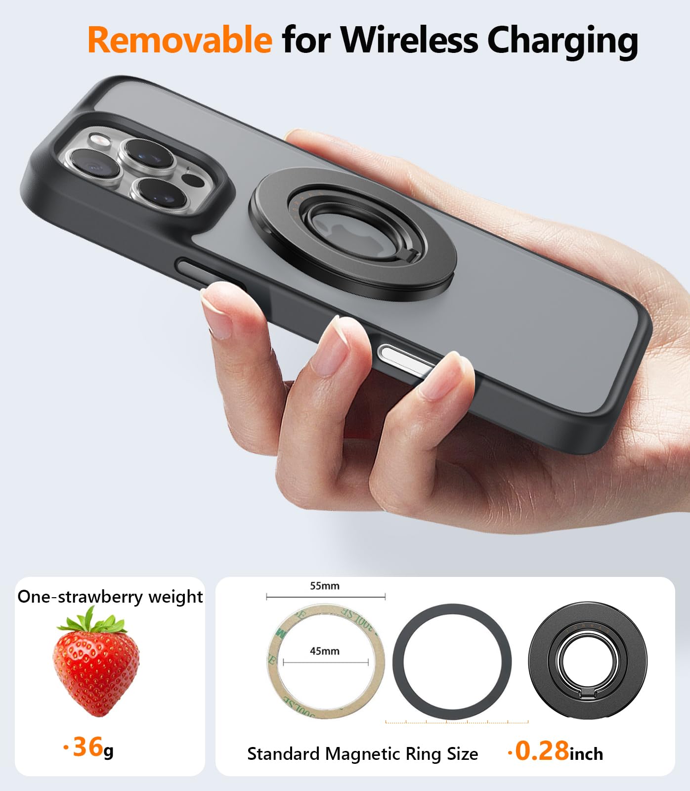 TORRAS [Dual-Ring] Magnetic Phone Grip Ring Holder [Dual-Ring] Purple