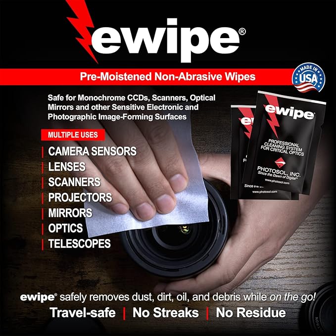 Photographic Solutions Digital Survival Kit - Type-2 (17mm) Sensor Swabs, PEC-PAD Photo Wipes, E-Wipe Packet, Aeroclipse Optic Cleaner Non-Flamable Solution - Camera Cleaning Kit with Travel Bag