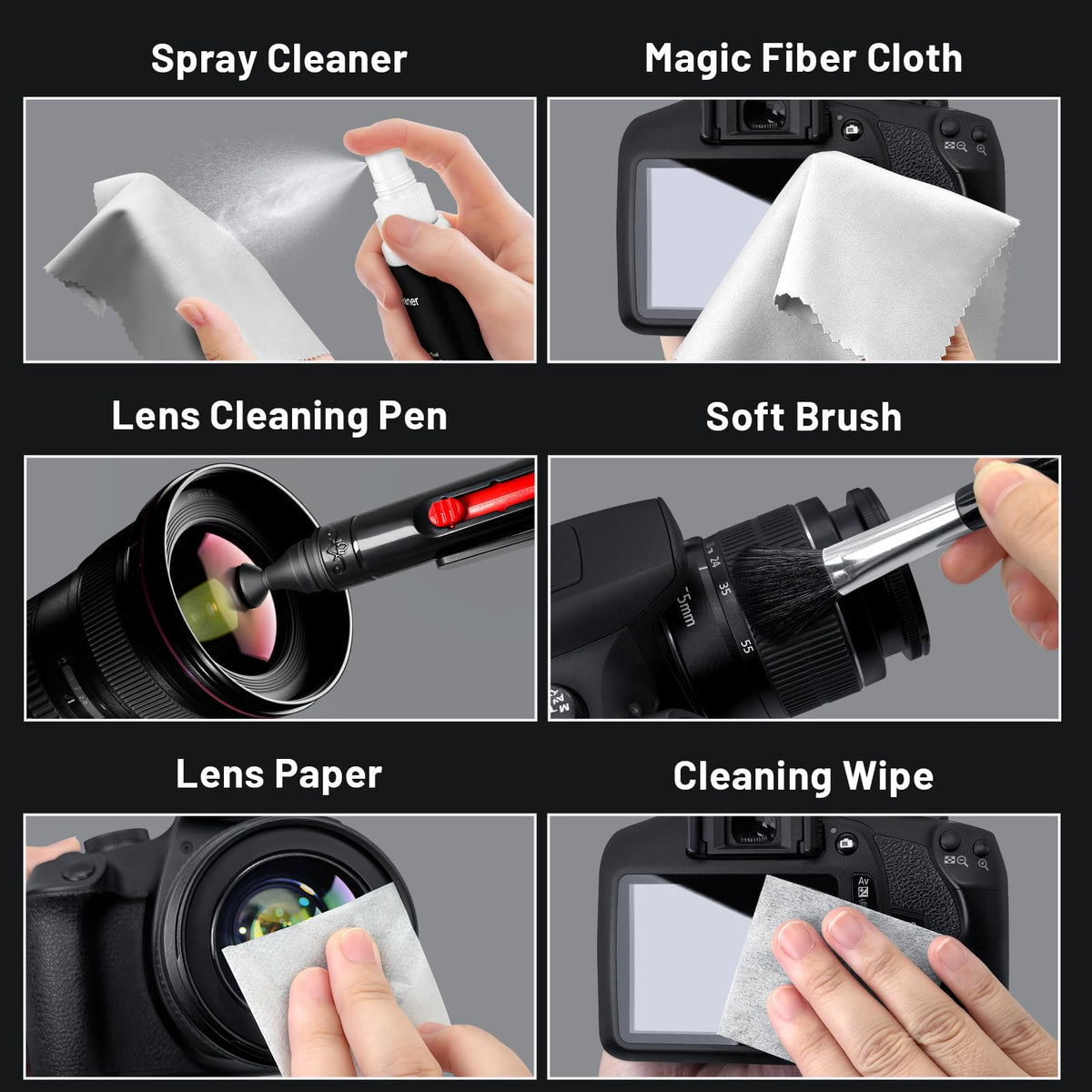Updated Camera Lens Cleaning Kit, Camera Sensor Cleaning Kit Full Frame 10x