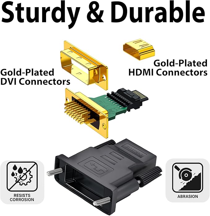 Cyberguys! DVI to HDMI Adapter, 2-Pack – Bi-Directional DVI-D Male to HDMI Female Converter – 4K/30Hz UHD Video Support for Monitor, HDTV, Projector, PC, PS4, Laptop – Gold-Plated Connectors