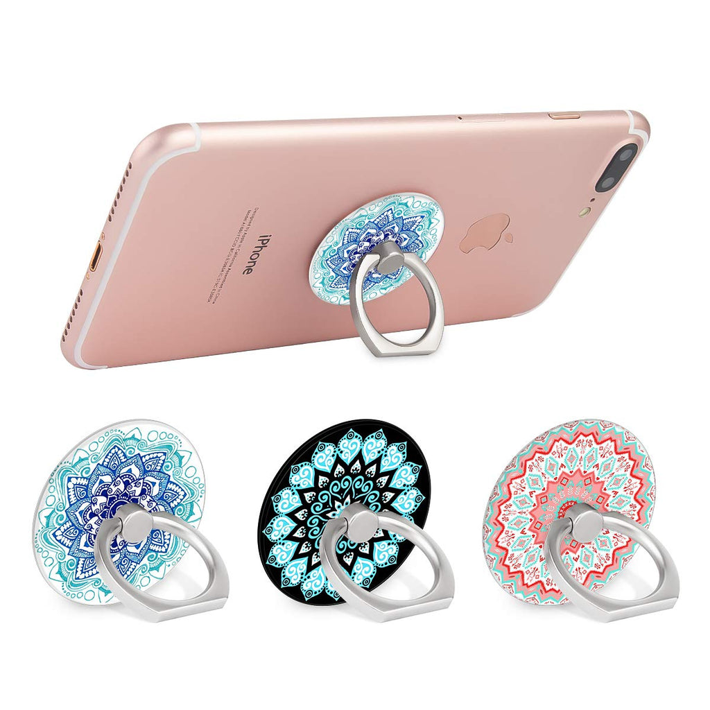 Bonoma Phone Ring Stand Holder,3-Pack 360 Degree Rotation Mandala
