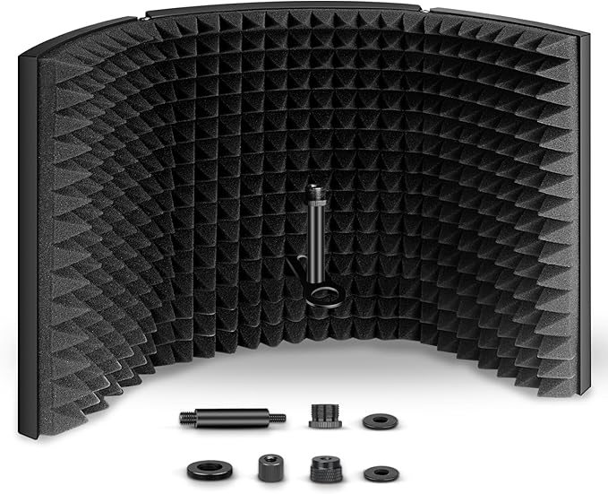 Aokeo Professional Studio Recording Microphone Isolation Shield,Suitable for Blue Yeti and Any Condenser Microphone Recording Equipment（AO-403）
