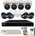 GW 8 Channel 4K NVR 8MP 4K AI Smart Home Security Camera System, (4) Dome and (4) Bullet Built-in Microphone Audio Recording HD 2160P IP PoE Cameras, Face Recognition/Human/Vehicle Detection