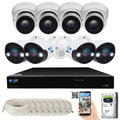 GW 8 Channel 4K NVR 8MP 4K AI Smart Home Security Camera System, (4) Dome and (4) Bullet Built-in Microphone Audio Recording HD 2160P IP PoE Cameras, Face Recognition/Human/Vehicle Detection