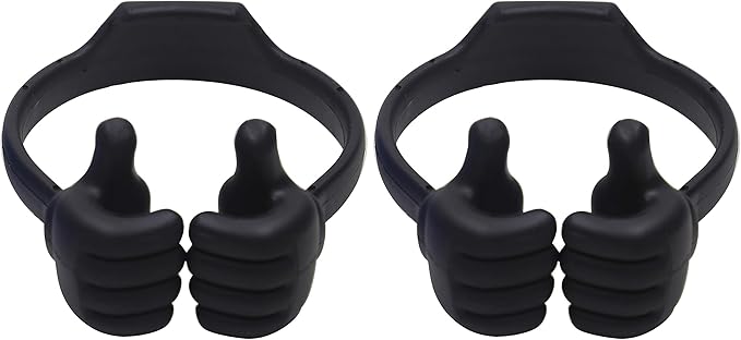 Honsky Cell Phone Stand Holder 2-Pack,Thumbs Up Lazy Phone Stand,Universal Adjustable Flexible Dock for All Phones & Tablets,Cute Stocking Stuffer Gift for Teen Girls,Black