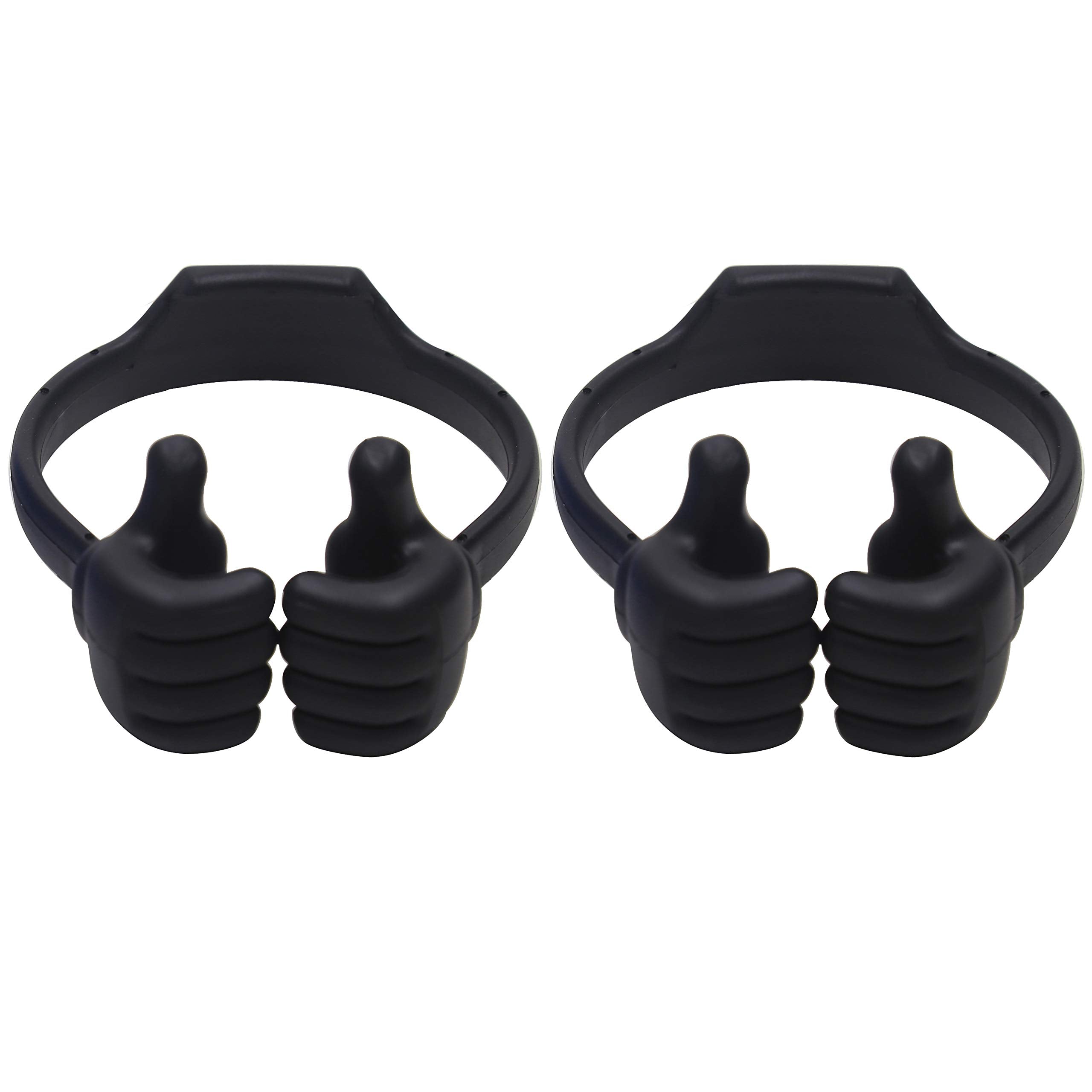 Honsky Cell Phone Stand Holder 2-Pack,Thumbs Up Lazy Phone Stand,Universal Adjustable Flexible Dock for All Phones & Tablets,Cute Perfect Valentine's Day Gifts for Him/Her,Gifts for Couples,Black