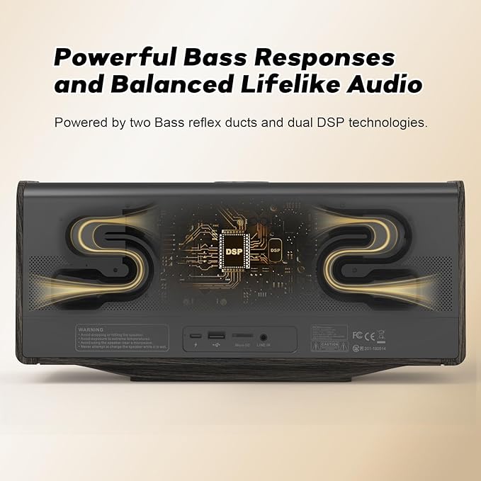 DOSS SoundBox Ultra Bluetooth Speaker with 2.1 Channel Audio, 80W Superior Sound with Deep Bass, Two DSP Technologies, 18H Playtime, BT 5.3, Wireless for Home, Office, Livingroom