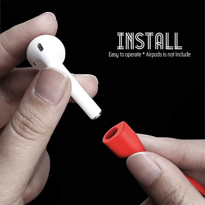 Ultra Strong Magnetic Airpod Pro Strap Anti-Lost Cord Sports Lanyard Compatible with Airpods 3rd 2nd Generation Pro 3 2 1 (Red)