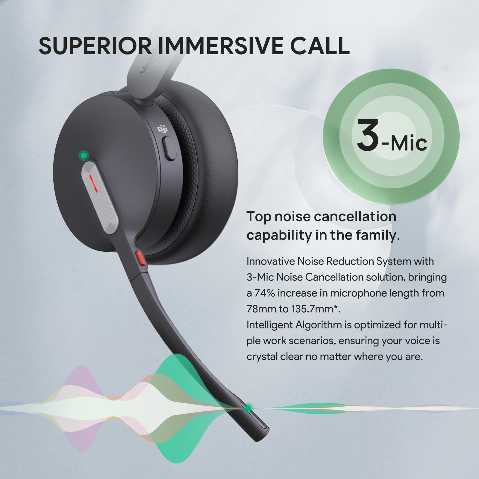 Yealink BH70 Mono Stand, Teams Certified Work Headset for Open Office Home