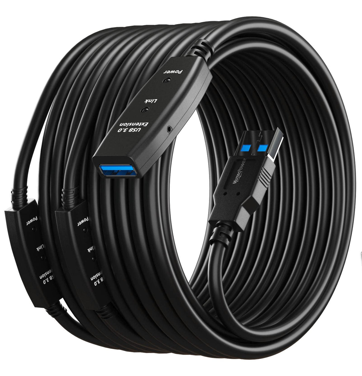 MutecPower 16 Feet Active USB Extension Cable 3.0 Male to Female with A Extension chipset Signal Booster - Active Extension/Repeater Cord 5 Meters / 16 Feet