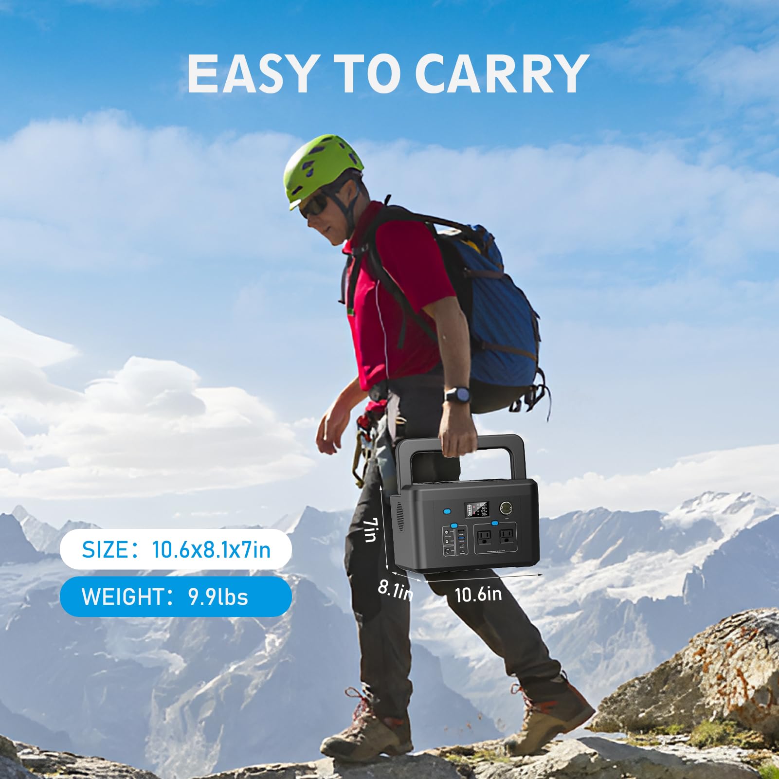 600W Portable Power Station, 296Wh Lithium Solar Generator for Camping
