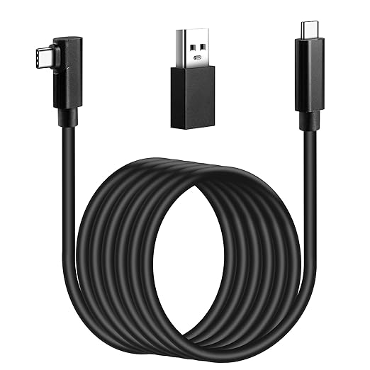 Kuject Link Cable 16FT Compatible for Quest 3S/3, Quest 2/Pro, Pico 4, VR Headset Accessories Cable for Rift S/Steam VR Games, USB 3.0 Type C to C High Speed Data Transfer Charging Cord for Gaming PC