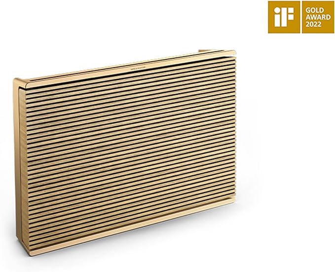 Bang & Olufsen Beosound Level Portable Wi-Fi Multiroom Speaker, Gold Tone/Light Oak