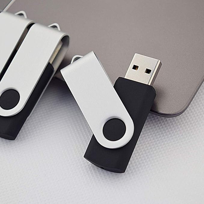 Aiibe 4GB Flash Drive 20 Pack USB Flash Drives Bulk USB 2.0 Thumb Drives Zip Drive Fold Stoage Memory Stick Jump Drives 4GB with LED Status Light (4G, 20 Pack, Black)