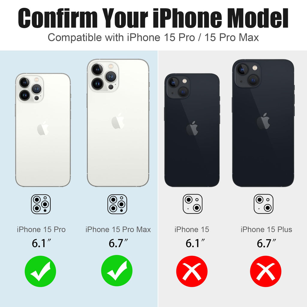 AGVEE 3+3 6 Pack for iPhone 15 Pro & Max Camera Lens Protector Cover