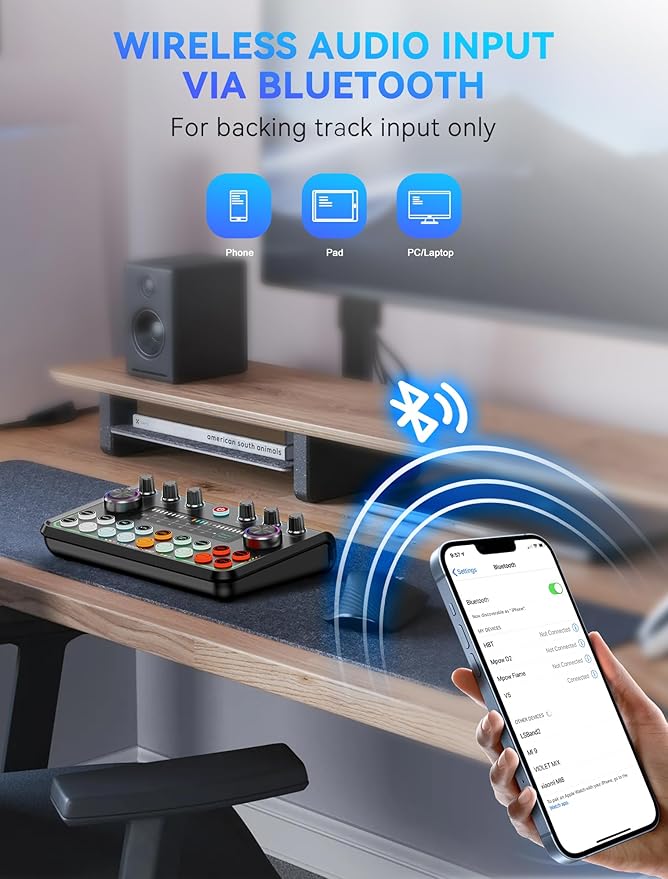 SINWE Podcast Equipment Bundle,Audio Interface with Studio Condenser Microphone for Smartphone & PC,Plug-and-Play Live Sound Card,Perfect for Streaming, Singing, YouTube & Gaming
