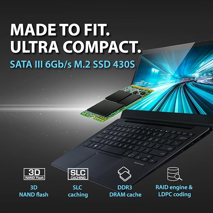 Transcend 128GB M.2 2242 SATA III SSD with Dram Cache, Up to 560MB/s, Compatible w/Ultrabook/Laptop/PC/Desktop, 3D TLC NAND Flash Internal Solid State Drive, LDPC Error Correction, SLC Cache, B+M Key