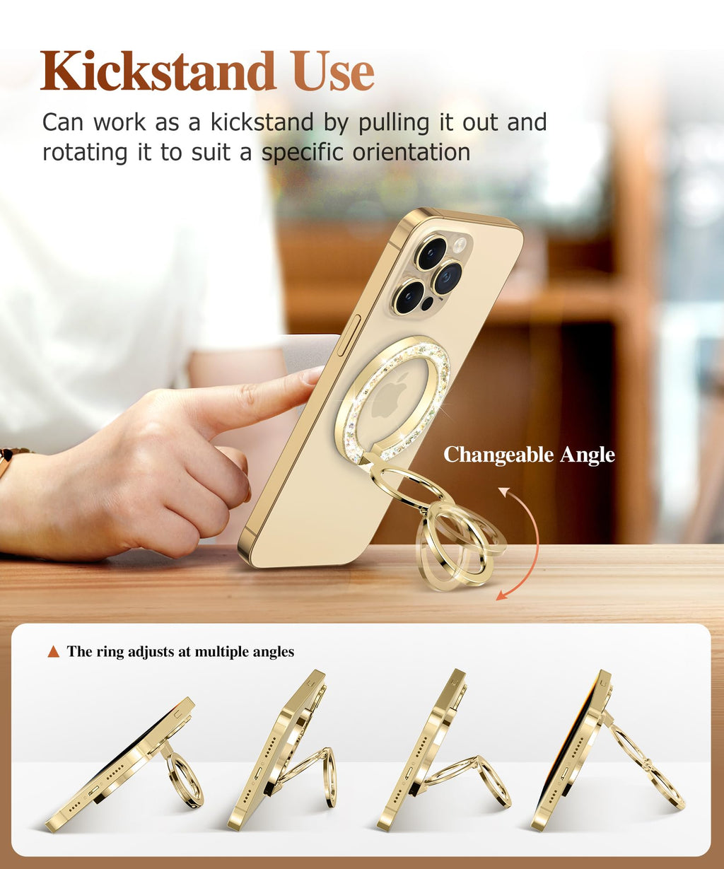 GVIEWIN Magnetic Phone Ring Holder, Compatible with MagSafe Phone Grip