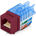 Everest 45° Angled RJ45 Cat5e Keystone Jacks 10-Pack in Red - Slim Profile Female RJ45 Connectors - Cat 5e Keystone Jack - Compatible with 45° Angled Speed Termination Tool - 45Term (B0BL3GS7ZY)