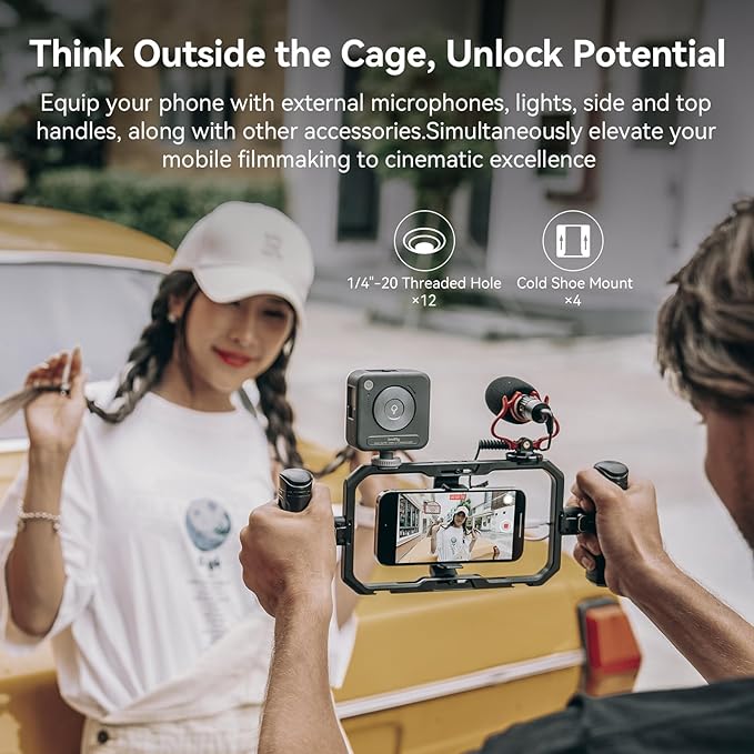 SmallRig Universal Quick Release Phone Cage, Aluminium Alloy Magnetic Smartphone Video Rig Support for MagSafe, Phone Video Rig for iPhone 16 15 14 Pro Max for Samsung for Huawei and More