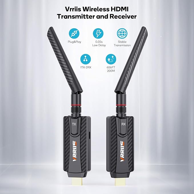 Wireless HDMI Transmitter and Receiver,Plug and Play,1080P Wireless HDMI Extender Kit Support 2.4GHz and 5GHz for Streaming Video from Laptop,Pc,TV Box to Monitor,TV,Projector