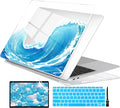Batianda Case for M1 MacBook Air 13 Inch Model A2337 A2179 A1932 2021 2020 2019 Release,Lovely Creative Series Design Hard Shell with Keyboard Cover & Screen Protector, Blue Waves