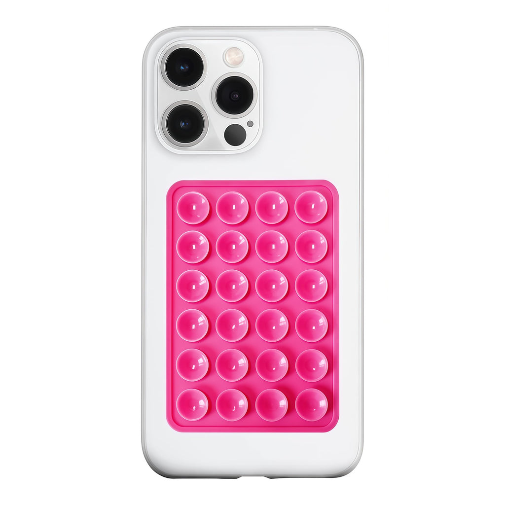 LvShuLiangPin Anteel Silicone Suction Phone Case Mount, Silicon Adhesive Phone Accessory for Smartphones, Hands-Free Mirror Shower Phone Holder for Selfies, Tiktok Videos (Translucent)
