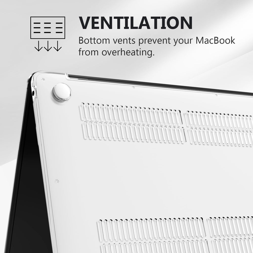 iCasso Compatible with MacBook Air 13 inch Case 2020-2018 Release M1 A2337 A2179 A1932, Elegant Floral Protective Hard Shell Case +Keyboard Cover + Screen Protector（White）