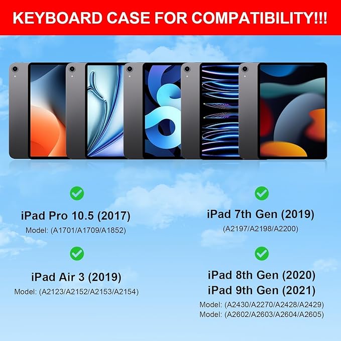 for iPad 9th Generation Case with Keyboard,Magic Style Keyboard Case for iPad 9th/8th/7th Gen 10.2 inch - Floating Cantilever Magnetic Stand Multi-Touch Trackpad (Rose Red)