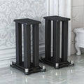 A Pair of Speaker Stands, Bookshelf Speaker Stand Steel Frame Support for Speakers up to 40 kg, Vibration-Absorbing MDF Design, Studio Monitor Stands Improves Sound Quality (70cm/27.5in)