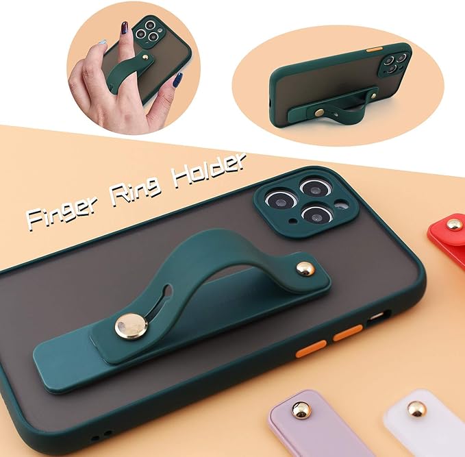 Removable and Reusable Cell Phone Grip Strap, Yetaida Telescopic Finger Kickstand Bracket Universal Silicone Phone Holder Stand and Portable Finger Loop for Most Smartphones Case (Red)