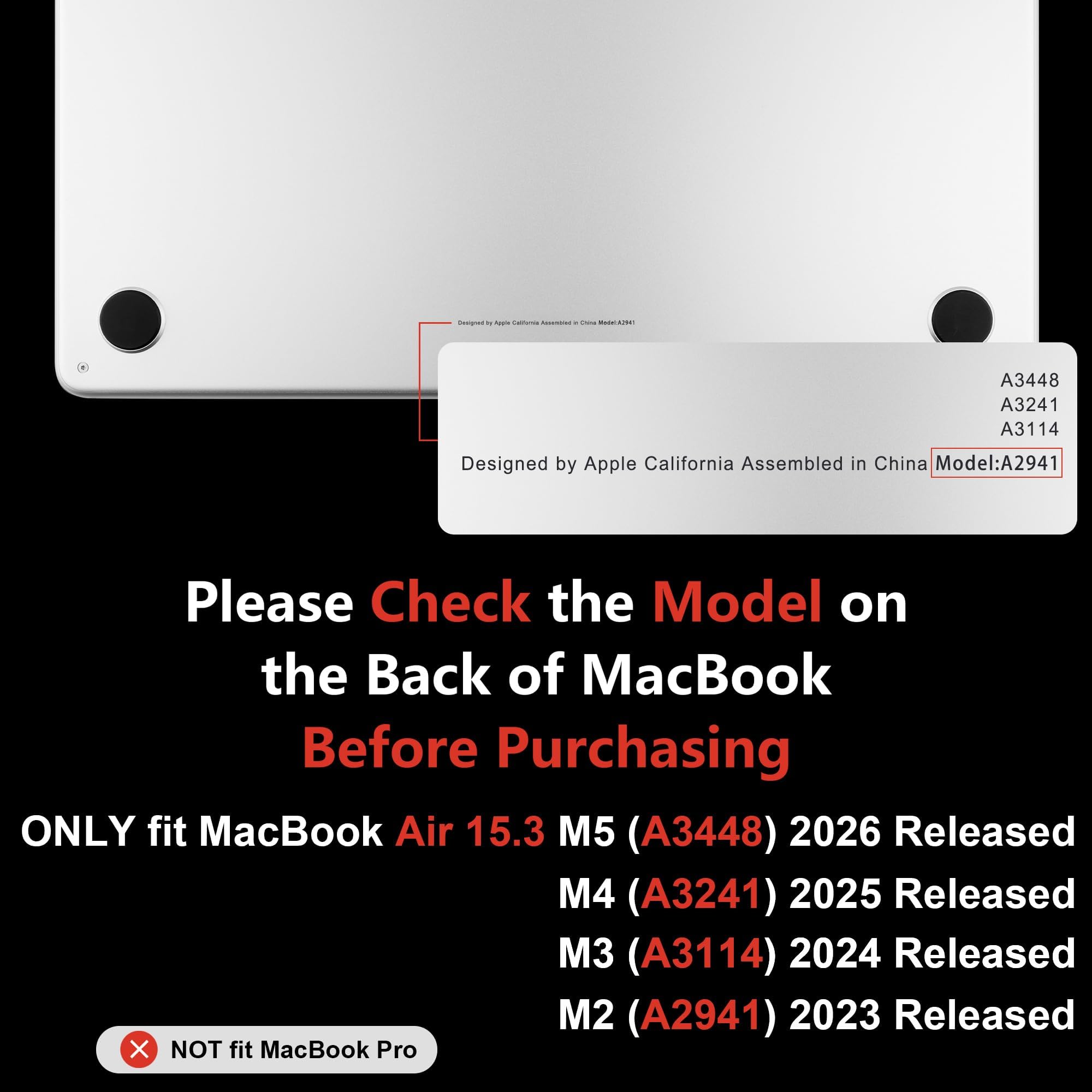 MEEgoodo for M5/M4/M3/M2 MacBook Air 15 inch Case 2026 2025 2024 2023, Case Fit Model (A3448/A3241/A3114/A2941) for MacBook Air 15.3 inch, Drawn Golden Floral