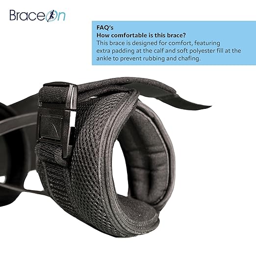 Brace On AFO S-Type - Drop Foot Stabilizer Brace, Moldable, Trimmable, Lightweight Polyethylene, for Women, AFO Brace, Boot for Injured Foot, Women, Left