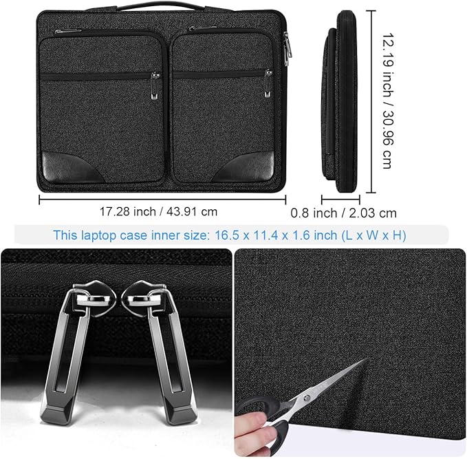 ZINZ Laptop Case 17 17.3 inches Sleeve Slim Briefcase Spill-Resistant Handbag for Most Popular 17" 17.3" Notebooks，B01K02