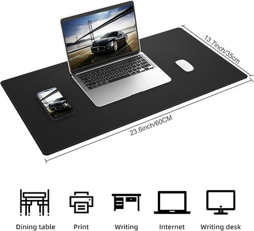 AFIING Cork Desk Mat, Black,23.6" x 13.7", Desk Pad Protector