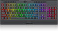 Redragon K525 PRO RGB 3-Mode Wireless Membrane Gaming Keyboard with Multimedia Keys, Linear Mechanical-Feel Switch, 4 Extra On-Board Macro Keys, Dedicated Media Control, Ergonomic Wrist Rest