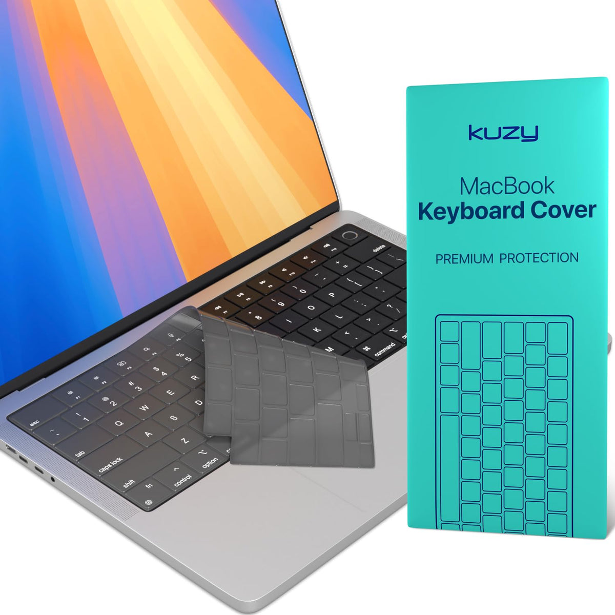 Kuzy Clear Premium MacBook Pro Keyboard Cover 14"/16" 2026-2023 M5-M1 Pro/Max - MacBook Air 13/15" Keyboard Cover- A3240 A3241 A3401 A3403 A3114 A3113 - US Layout TPU, Clear