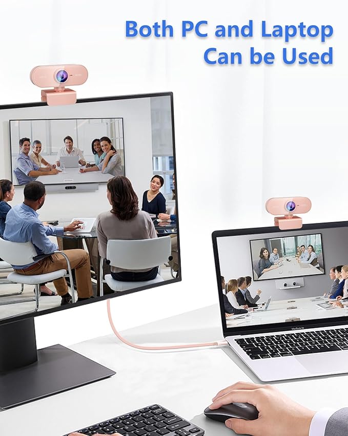 Webcam for PC&1080P HD Web Cam,Webcam with Microphone,Stand for PC/MAC/Laptop/Desktop,Wide Angle Web Cameras for YouTube,Skype,Zoom,Xbox One,Video Calling