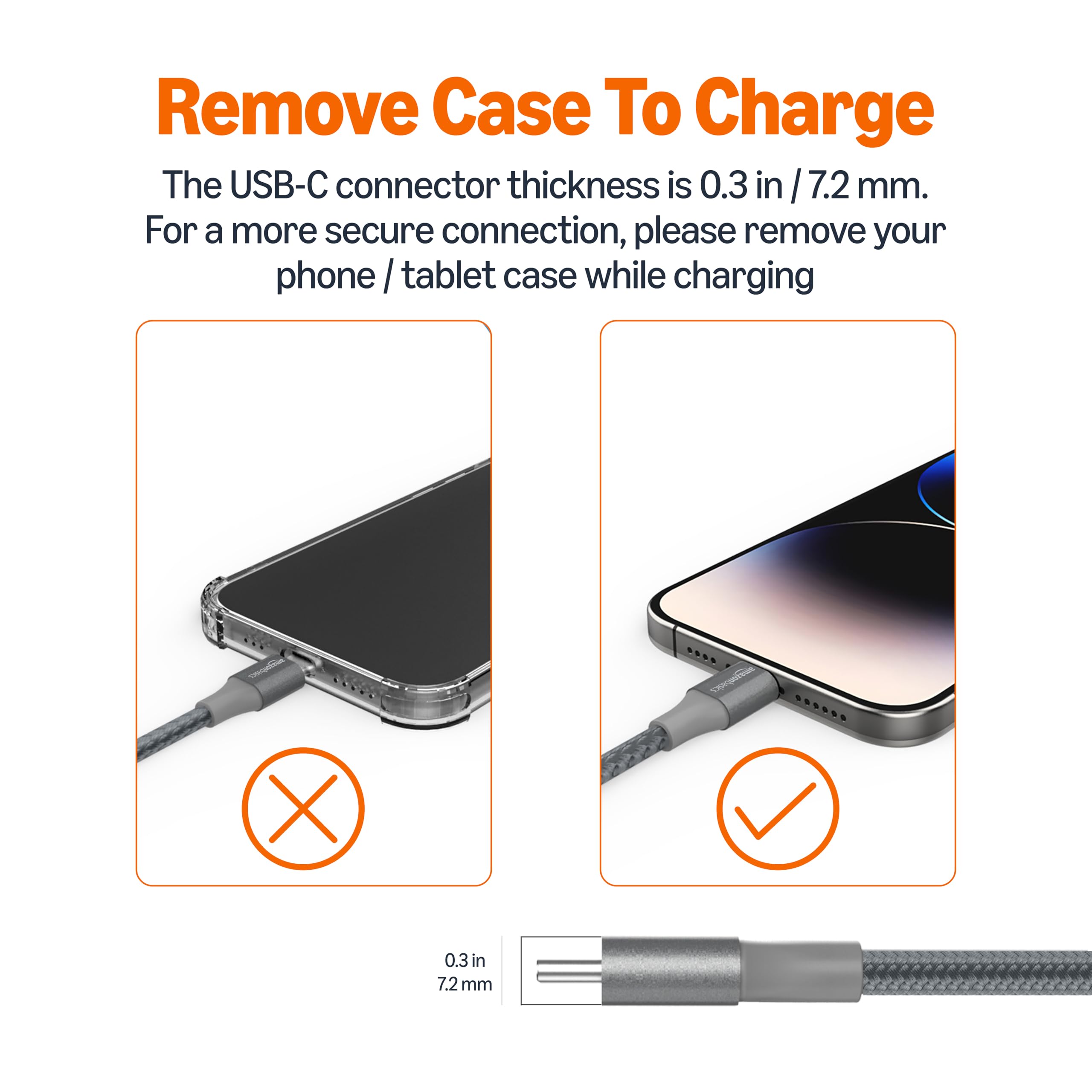 Amazon Basics Nylon Braided USB-C to USB-C 2.0 Fast Charger Cable, 60W, 480Mbps Speed, USB-IF Certified, for Apple iPhone 16/15, iPad, Samsung Galaxy, Tablets, Laptops, 10 Foot, Dark Gray